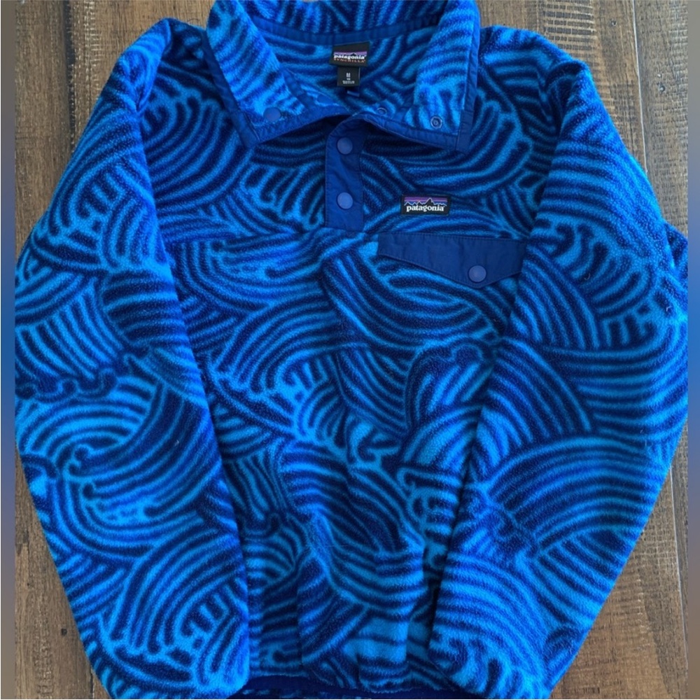 Boys medium synchilla snap t patagonia blue